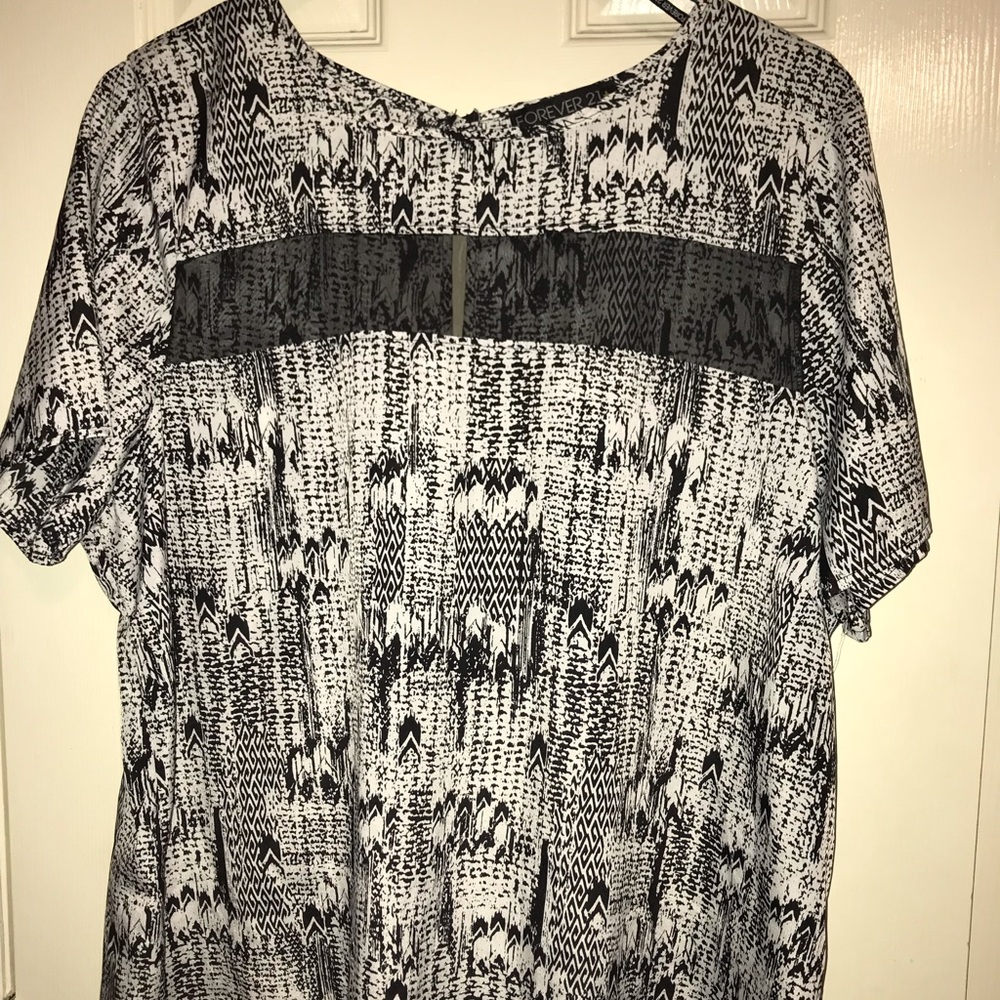 Sheer black and white snake print shirt